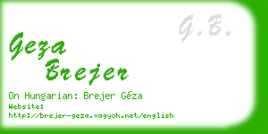 geza brejer business card