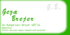 geza brejer business card